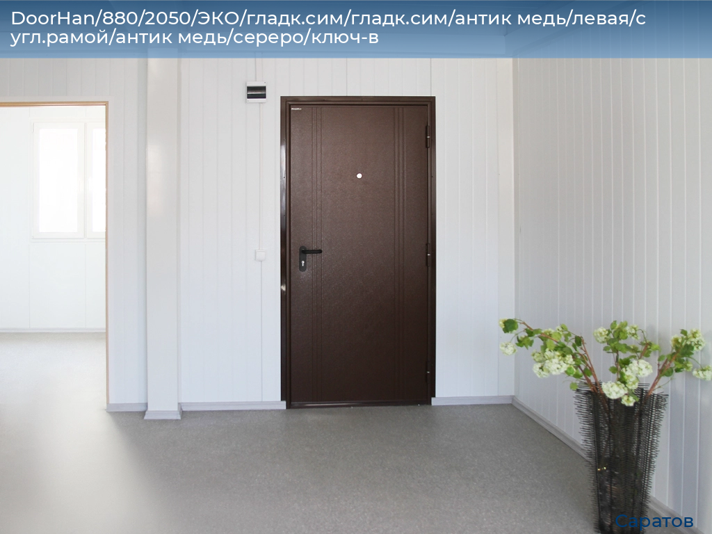 DoorHan/880/2050/ЭКО/гладк.сим/гладк.сим/антик медь/левая/с угл.рамой/антик медь/сереро/ключ-в, saratov.doorhan.ru